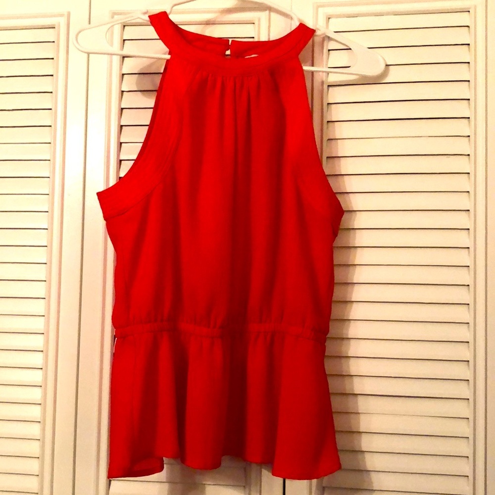 COPY - Hot orange coral Halter Sleeveless Blouse Top size S